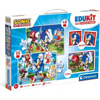 Image 1 of Clementoni - Puzzle Edukit Sonic + cubes+memo - 1 - 39 piese