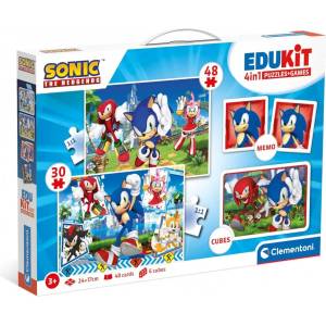 Clementoni - Puzzle Edukit Sonic + cubes+memo - 1 - 39 piese
