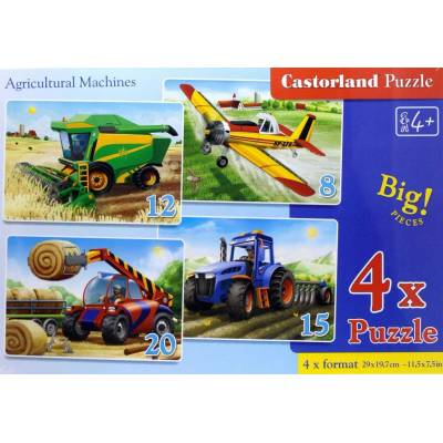 Castorland Zemědělské stroje 4v1 8,12,15,20 dílků