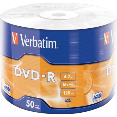 Verbatim Оптичен носител DVD-R media 4.7GB, Verbatim 43788, 16x, 50бр (43788 / 13429)