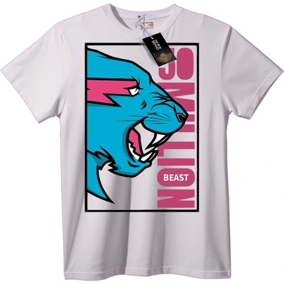 NOONEBRAND Тениска 2 Милиона Звяр Пантера - 5XL, White