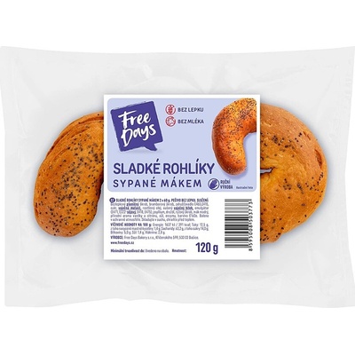 AMARANTH Bezlepkový rožok sladký sypaný makom 2 ks 120 g