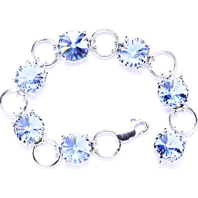 Čištín stříbrný s krystaly Swarovski Rivoli Light safir R 1188