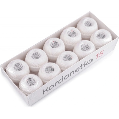 Prima-obchod Příze Kordonetka 20 g, barva 8002/15 bílá