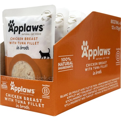 Applaws kuře a tuňák 12 x 70 g