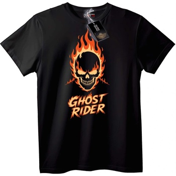 NOONEBRAND Тениска Ghost Rider Пламтящ Череп - 7XL, White