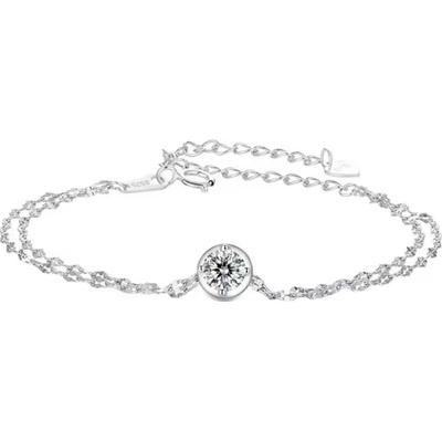 For Silver Dvojitý náramek s Moissanitem 0,5ct - Stříbro 925