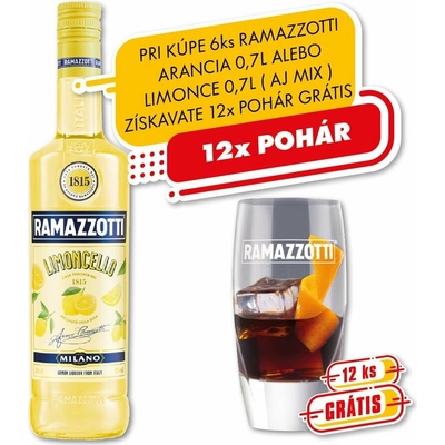 Ramazzotti Limonce Likér 18% 0,7 l (čistá fľaša)