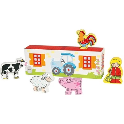 Goki Комплект дървени фигурки Goki - Малката ферма на Фиете (53799)