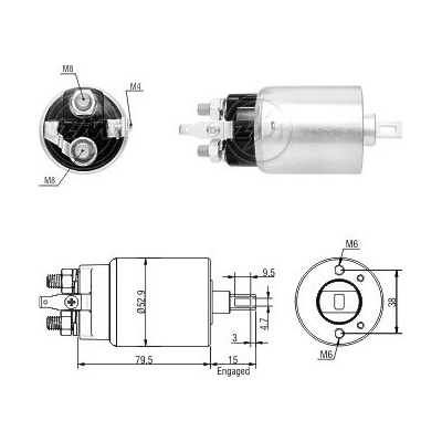 Spínač startéru Hitachi S13-160, 2130-57011