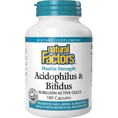 Natural Factors Acidophilus and Bifidus Double Strength, 180 Capsules