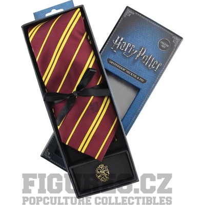 Cinereplicas Harry Potter kravata s kovovou broží Deluxe Box Nebelvír