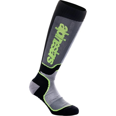 Alpinestars ponožky MX PLUS černá/šedá/žlutá fluo