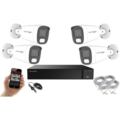 Monitorrs Security AI Hybrid light IP 4 kamerový set WTube 6143K4B