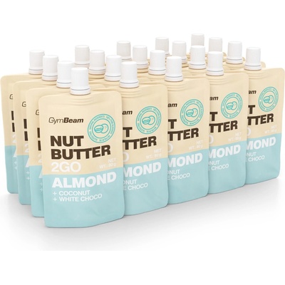GymBeam Nut Butter 2GO Бадемово масло с кокос и бял шоколад 20 x 80 g