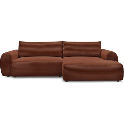 Bobochic Разтегателен ъглов диван от рипсено кадифе в тухлен цвят (десен ъгъл) Lucien - Bobochic Paris (104442)