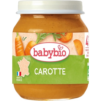 Babybio Био зеленчуково пюре Babybio - Моркови, 4 м+, 130 g (3288131502403)