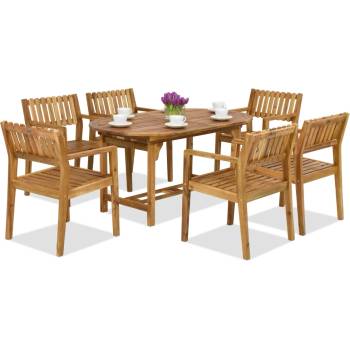 Image 1 of Garden Point Дървени градински мебели Hanoi/Timor 6 Garden Point (GAP149_6xGAP353)