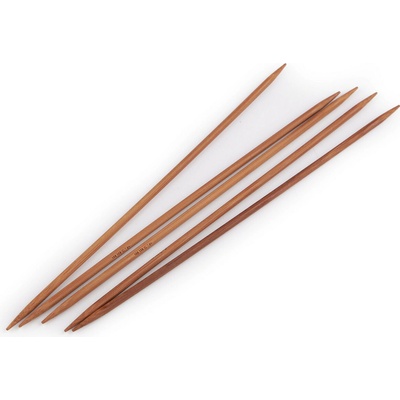 Bambusové ponožkové jehlice č. 2; 2,5; 3; 3,5; 4,5 Varianta: 5 (4,5 mm) bambus tmavý, Balení: 1 sada – Hledejceny.cz