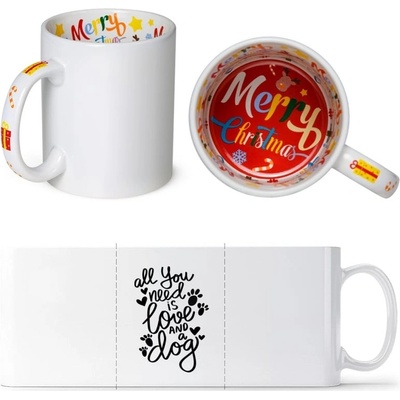 Motto Hrneček Nápis All you need is love and a Dog Veselé Vánoce Standard Dárky Sublistar 330 ml