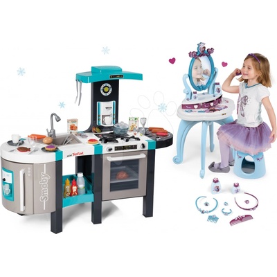 Smoby kuchyňka elektronická Tefal French Touch Bubble a kosmetický stolek 2v1 Frozen 311206-7
