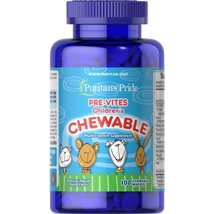 Puritan's Pride Pre-Vites Childrens Multivitamin, 100 Chewables
