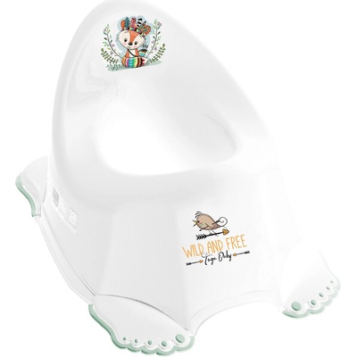 TEGA Dětský nočník s melodií BABY liška ergonomický protiskluzový bílá, zelený