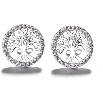 DELIS Сребърни обеци от проба 925, jw703, модел дърво, родиево покритие (jw703)