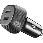 Cellularline Зарядно за кола Car Multipower DUO, черно, с два USB-C порта и максимална мощност 40W, автоматичен адаптер 12V/24V, напълно безопасно зареждане 11909