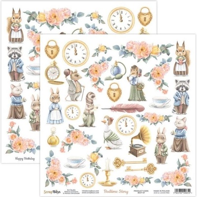 Obojstranný papier na scrapbooking "Bedtime Story" 30,5x30,5 cm, 1 ks