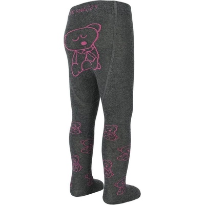 Kojenecké bavlněné punčocháčky 3 ABS medvídek tm. šedá