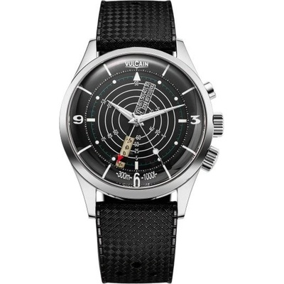Vulcain Nautical Black White Luminova Rubber