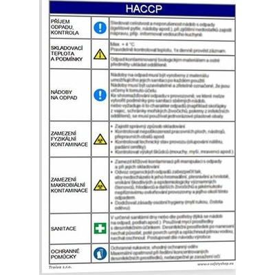 Traiva s.r.o. Sklad odpadu HACCP Verze: Samolepka 210 x 297 mm (A4) tl. 0.1 mm - Kód: 02706