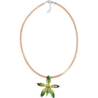 Dannyra Колие с истинска орхидея и копринена верижка модел 5 Dannyra Jewels