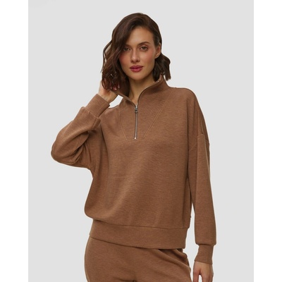 Varley Hawley Half Zip Sweat hnedá