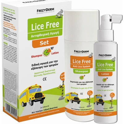 Frezyderm Сет за борба с въшки шампоан + лосион + гребен , Frezyderm Lice Free Set Sampoo 125ml + Lotion 125ml + Toothed Comb