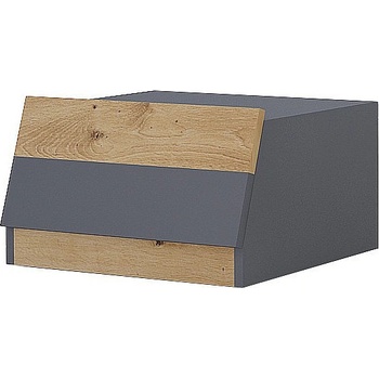 Голд - Аполо Нощно шкафче ПРЕСТИЖ графит / дъб артизан