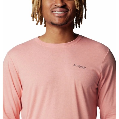 Columbia PFG Uncharted Tech Tee pánske tričko Faded Peach Heather Rooster Rise