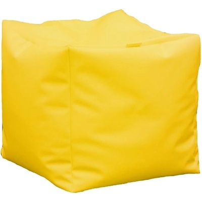 PUFRELAX Пуф, 80л. , Табуретка Куб - Yellow Quince, Перящ се калъф, Водоустойчив, Пълнеж от Полистиролни перли (PUF-G-C-PEX-YLQ)