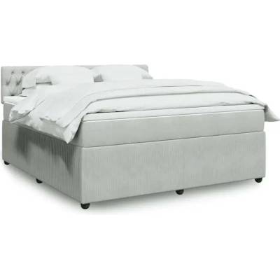 vidaXL 11461.3287812 Boxspring postel s matrací světle šedá samet
