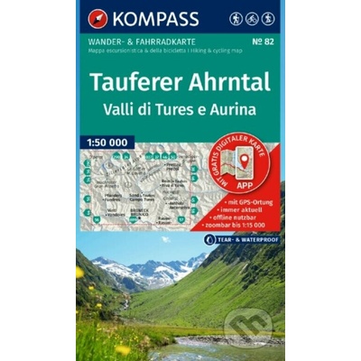 Tauferer Ahrntal, Valli di Tures e Aurina (Kompass - 82) - turistická mapa