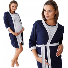 Formommy dámsky župan pred kolená bez kapucne tmavomodrý