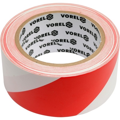 Vorel Výstražná páska s lepidlom 48 mm x 33 m červeno-biela