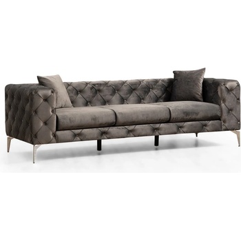 Hanah Home Тъмносив кадифен диван 237 см Como - Balcab Home (569HLN1111)