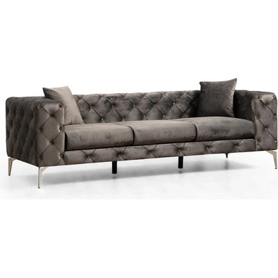 Hanah Home Тъмносив кадифен диван 237 см Como - Balcab Home (569HLN1111)