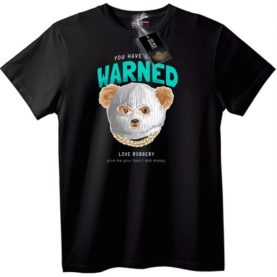 NOONEBRAND Тениска Обир от любов мечка - 2XL, Black