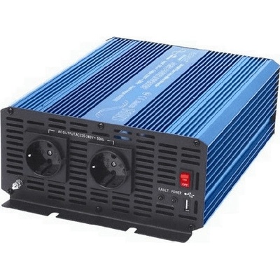 Carspa P1500U-12, 12V/230V+USB, 1500W, čistá sínusoida
