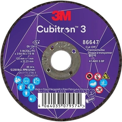 3M Cubitron Řezný kotouč 125 x 1,0 x 22,23 mm 86647