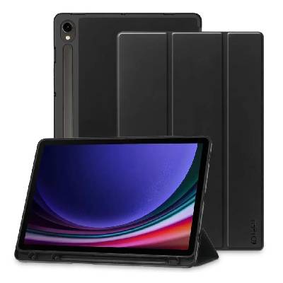 Кожен калъф за Samsung Galaxy Tab S9 FE - Tech-Protect SmartCase Pen (черен) (THP2428)