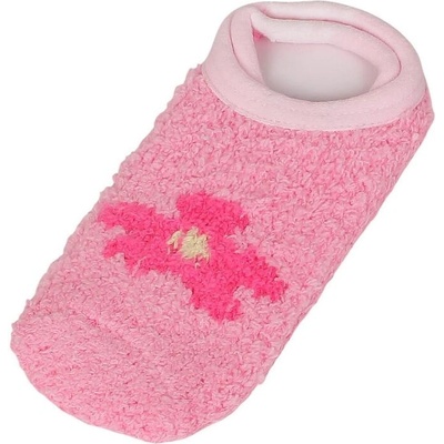 Детски терлици от букле в розово с цвете